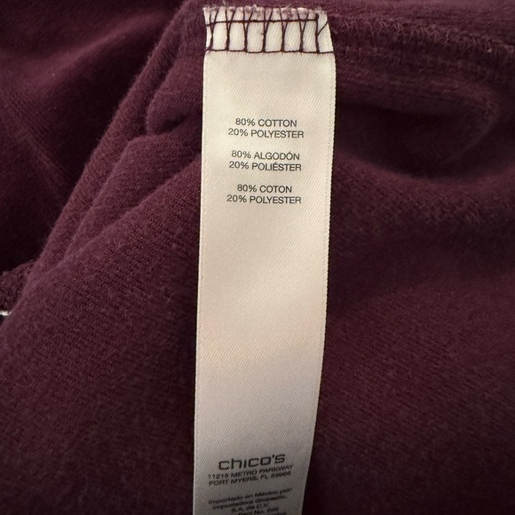 Zenergy By Chicos Plum Color Velour Zip Up in Size 0 (Small) - Picture 10 of 10